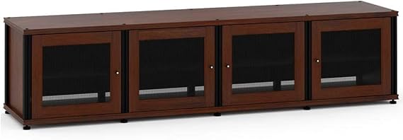 Salamander Synergy 247 Quad-Width AV Cabinet with Black Posts (Dark Walnut)