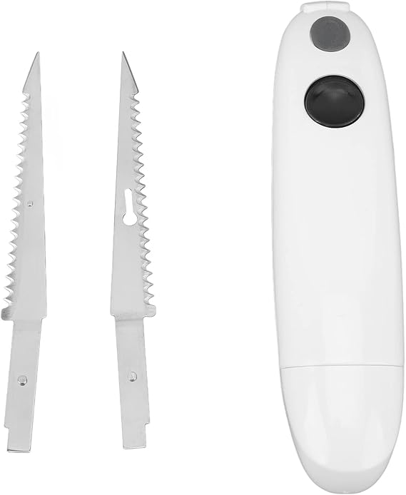 Fillet Knife, Stainless Steel Blades, Rechargeable Cordless Electric Steak Knife with 2 Blades, Portable Steak Knife, Perfect for Home Restaurant Picnic Fishing Kitchen Meat
