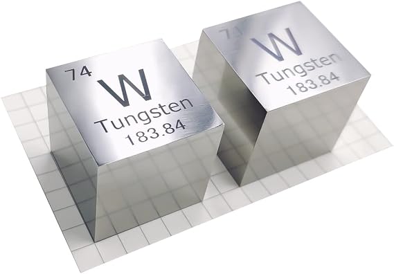 Tungsten (W) Density Cube, Laboratory-Grade Accurate Over 99.9% High-Purity, Used for Laboratory Experiment Materials, Personal Hobbies and Collections(Size:1",Color:Polished)