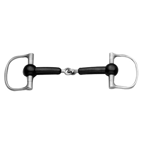 Korsteel Soft Rubber Mouth Jointed Dee Ring Snaffle Bit, 4"