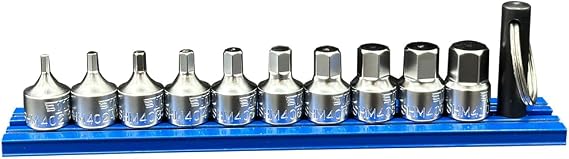 10 Pc. 1/4 In Dr. Stubby Hex Metric Driver Set W/magrail