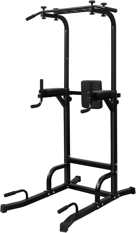 Power Tower Pull Up Bar Workout Dip Station, Height Adjustable Multi-Function Dip Stand for Home Gym Fitness, Strength Training Fitness Equipment