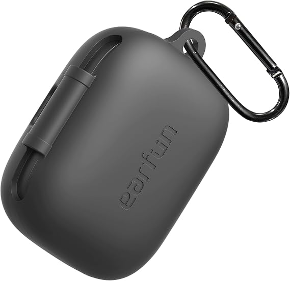 EarFun Official Protective Case Cover for EarFun Pro 4, Soft Silicone Protective Case with Keychain, Shock-Proof Silicone Skin Full Protective Cover, Supports Wireless Charging