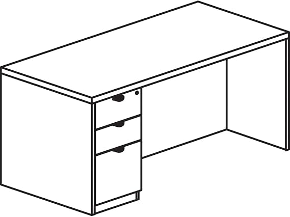 Lorell Prominence 2.0 Gray Elm Laminate Desk Unit - 72" x 36" x 29"