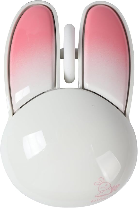 2.4G Wireless Mouse Cute Rabbit Shape Bluetooth Small Optical Mice 1200DPI USB Kawaii Computer Mouse for Small Hands Kids Women, White
