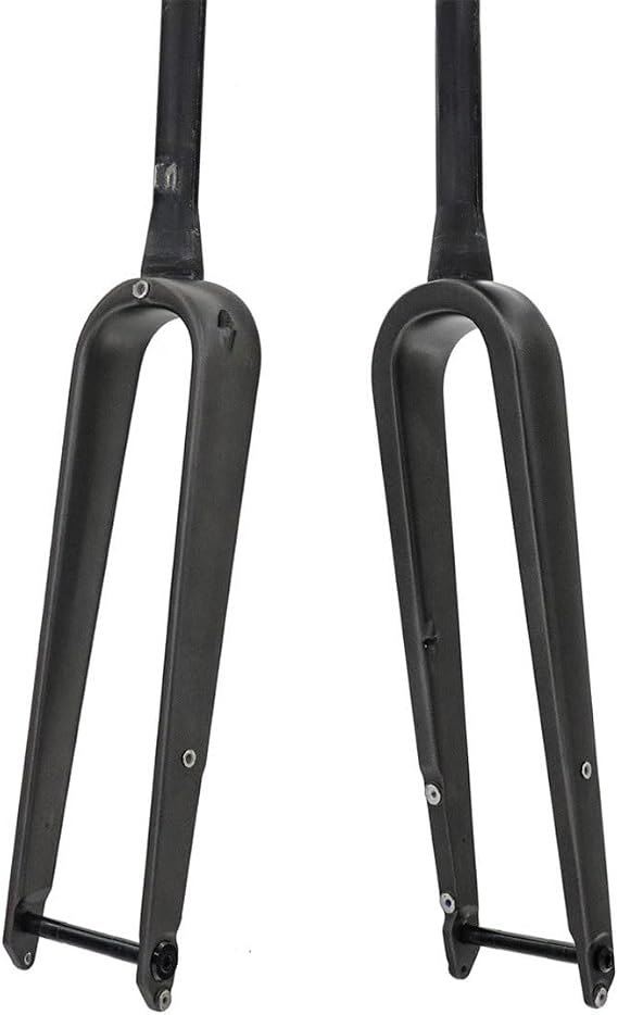 700C Carbon Rigid Fork Gravel Road Bike Fork Disc Brake 12 * 100mm Thru Axle Front Fork 1-1/2 Tapered ,with Shelf Hole