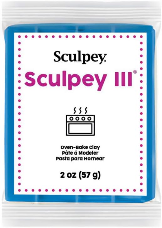 Sculpey III Polymer Oven-Bake Clay, Turquoise, Non Toxic, 2 oz. bar, Great for modeling, sculpting, holiday, DIY, mixed media and school projects.Perfect for kids & beginners!