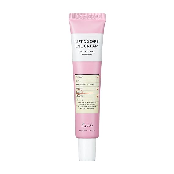 Esfolio Lifting Care Collagen & Peptide Eye Cream for Wrinkles, Fine Lines & Firming - Hydrating Anti-Aging Eye Treatment - K-Beauty Skincare (1.35oz, 40ML)