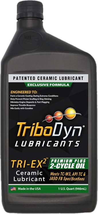 TRI-EX2 TC-W3 2-Cycle Oil with Friction Reducing Ceramic Coating for Pre-Mix and Direct Injection 2-Stroke Engines - 1 Quart