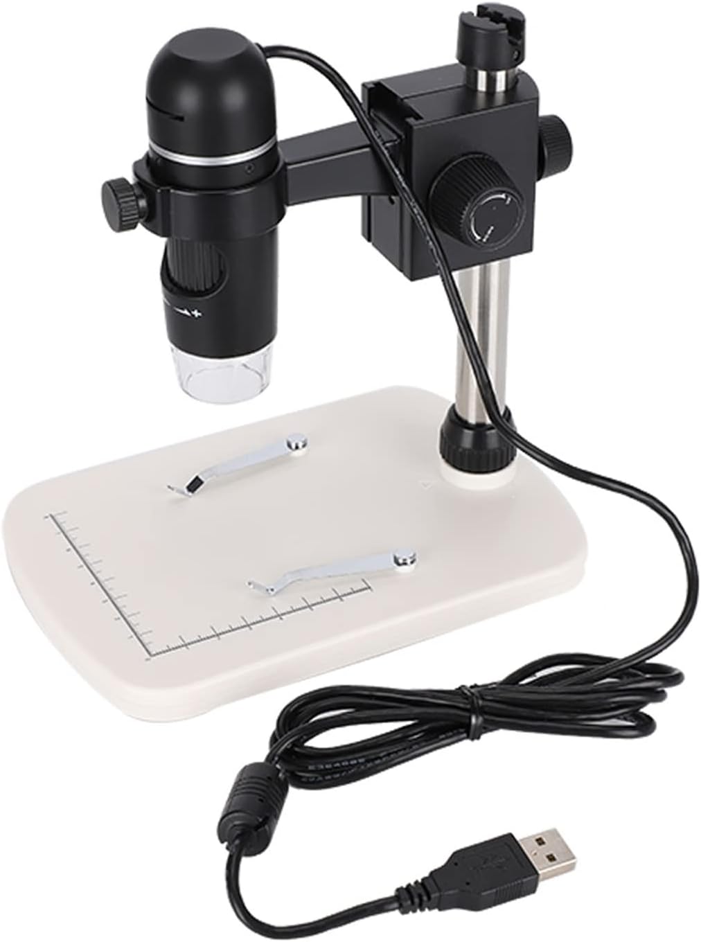 Microscope for Adults Kids,Adjustable Illumination 8 White LED Lights Microscopio Profesional,Measurement Function USB Digital Electronic Microscope,for Students and Factory Inspec