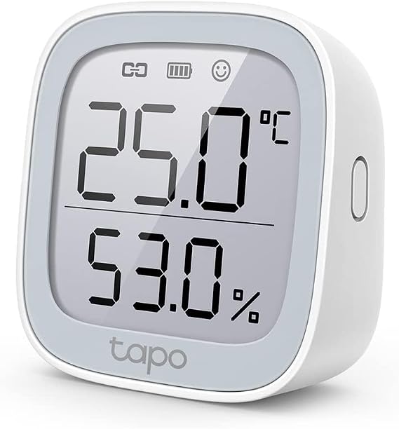 Tapo T315, Akıllı Sıcaklık ve Nem Monitörü, Ücretsiz Veri Depolama, LCD Ekran, Gerçek Zamanlı Bildirimler, Pil Dahildir, Alexa ve Google Home ile Çalışır, Tapo Hub Gereklidir Ayrıca Satılır