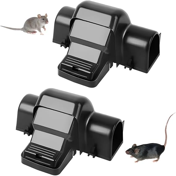 2 Pack Rat Traps That Kill Instantly, Humane Mouse Traps for Indoors and Outdoor Use, Reusable and Highly Sensitive Rat Catcher, Highly Sensitive Rat Trap, Child and Pet Friendly