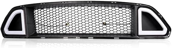 G-PLUS Front Upper Mesh Grille w/DRL LED Light, Gloss Black