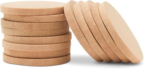 Round Wooden Discs, Pack of 1000 Blank Tokens, 1-1/2 x 1/8 Inch Wooden Circles for Crafts, Wood Rounds, Bulk Wood Coins Unfinished Wood Circles for Crafts, Wood Slices by Woodpeckers