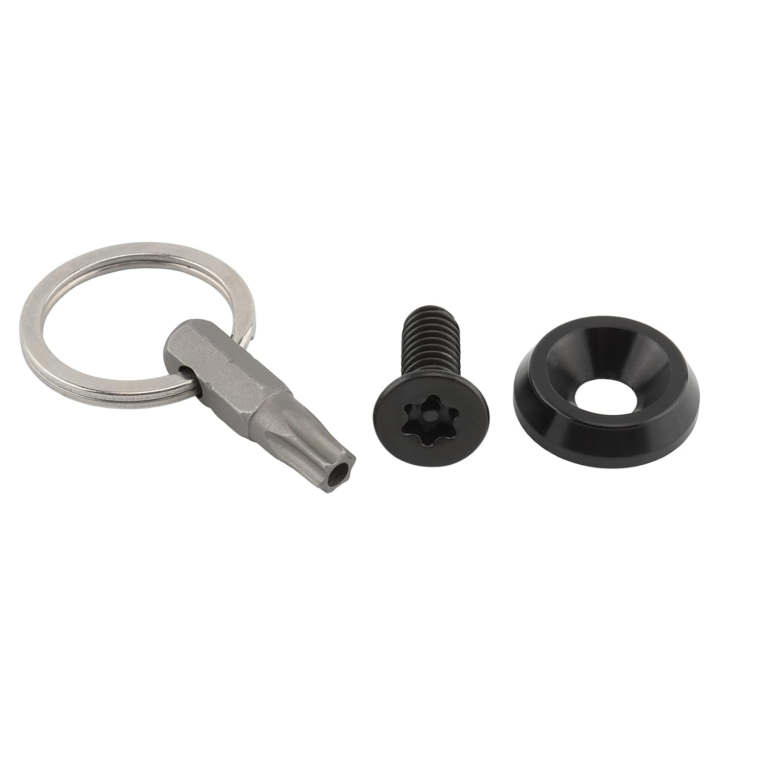 Motorcycle Seat Bolt Screw 1/4"-20 with Anti Theft Ring for Harley 1996-2024 Touring Softail Dyna Sportster 883 Electra Glide Street Glides Road King (Black)