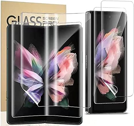 Screen Protector for Samsung Galaxy Z Fold 4 5G, Flexible TPU Screen Protector, 2 Pack Front with 2 Pack Inside, Fingerprint Unlock, Case Friendly, Bubble Free, Anti-Scratch, HD Clear