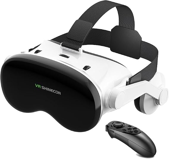 VR Headset for iPhone and Android, 3D Virtual Reality VR Glasses With blue lights for VR Games Movies & Video, Support 4.7-7.0”phone for Kids & Adults with Remote Controller