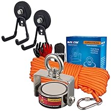 MUTUACTOR Strong Rotate Fishing Magnet Heavy Duty for Retrieving Treasure in Rivers,2pack Powerful Magnetic Hooks for Tool Chest,Garage