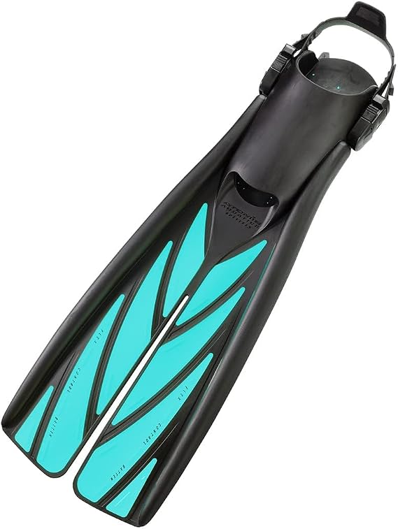 ATOMIC AQUATICS SplitFins, Open Heel | Ideal for Scuba Diving and Snorkeling | Unique SplitFin Design Provides More Efficiency, Power, Thrust, and Speed Than Traditional Paddle fins