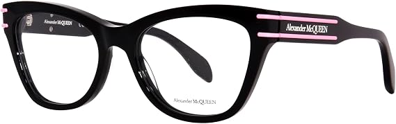 Alexander McQueen AM0401O 003 Eyeglasses Women's Black/Pink Full Rim 53mm