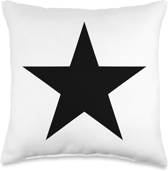 Black Star Five Pointed Star Throw Pillow