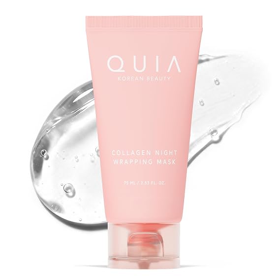 QUIA Collagen Overnight Wrapping Mask - Wake Up to Plumper, Firmer Skin | Peel-Off Korean Beauty Mask, No 10-Step Routine Needed