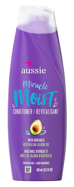 Aussie Paraben-Free Miracle Moist Conditioner With Avocado And Jojoba Oil For Dry Hair - 12.1 Fl Oz