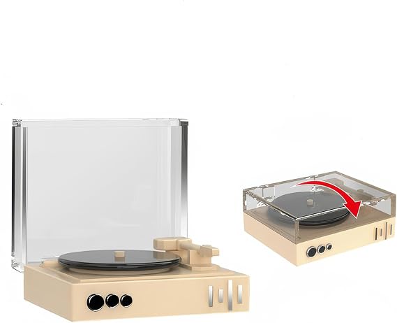 Realistic Miniature Vinyl Record Player, Dollhouse Miniatures, Mini Store Decor, 1/12 Scale, Cool Miniature Display