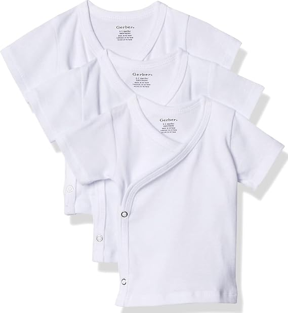 Gerber baby-girls 3-pack Short-sleeve Side-snap Shirt