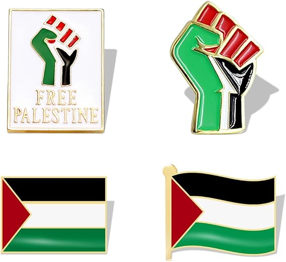 tanxuan Palestine Flag Brooch Badges Lapel Pins Palestinian National Lapel Pin Support Patriotic Enamel Badge Metal Alloy Souvenir Pin for Hat Clothes Backpack
