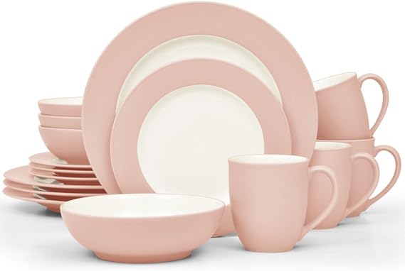 Noritake Colorwave Pink 16-Piece Rim Set, Service for 4 in Pink
