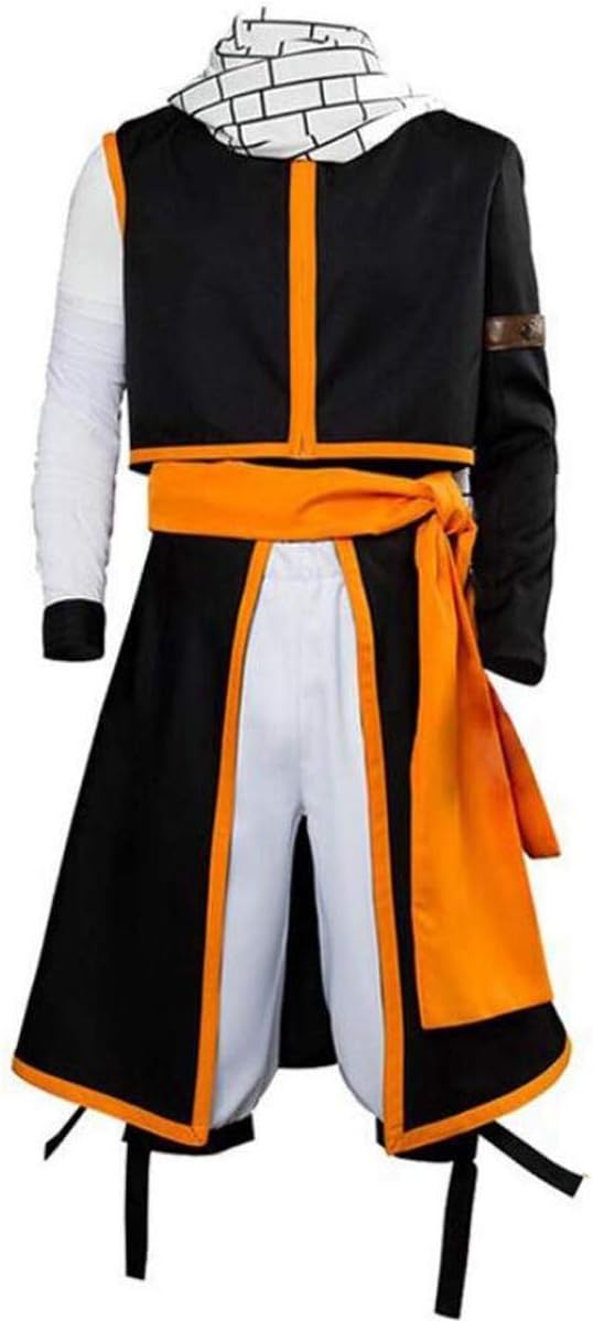 Anime Cosplay Mens Orange Suit Coat Pants Apron Scarf Costume Halloween Outfit Uniform