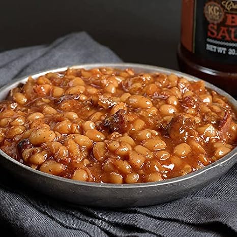 Premium BBQ Baked Barbecue Beans 1 packs of 16 oz each, with Smoky Brisket Chunks - Perfect Picnic Side Dish - 16 oz per Vacuum-sealed Package from Kansas City Steak Company