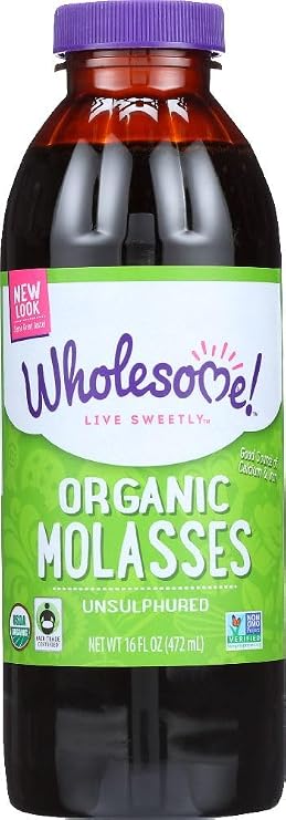 Wholesome Sweeteners Organic Blackstrap Molasses, Unsulphured, 16 oz (Pack of 6)