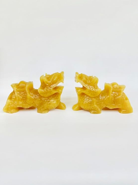 Natural Hand Carved Yellow Jade Pi xiu Statue, Feng Shui Wealth Porsperity Pi Xiu/Pi Yao Statue, Best Housewarming Congratulatory Decor, Feng Shui Decor, 7.9" L