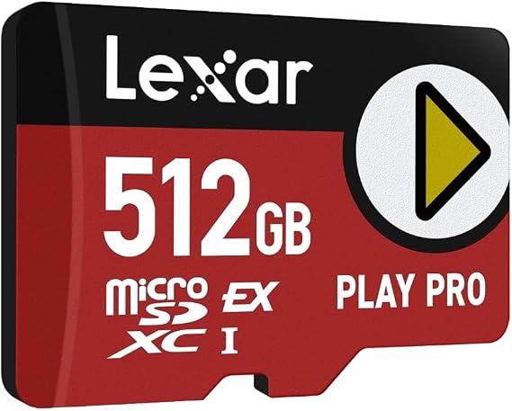 Lexar PLAY PRO MicroSD Express Card 512GB,up to 900MB/s Read, 600MB/s Write