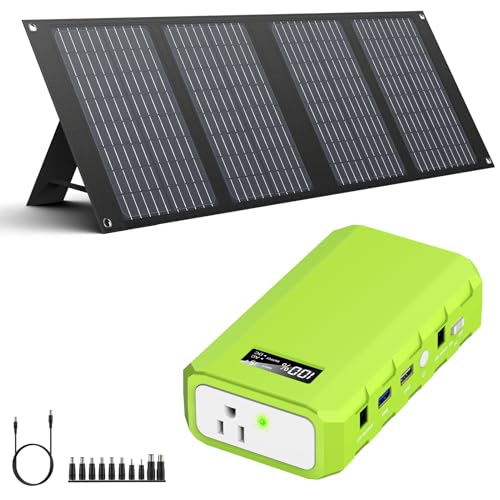 88.8Wh|65Watts Laptop Charger with 40W Foldable Solar Panel, Portable Solar Panel for Portable Power Station, iPhone, iPad, Laptop, Camping Solar Panels with USB QC 3.0USB C18V DC