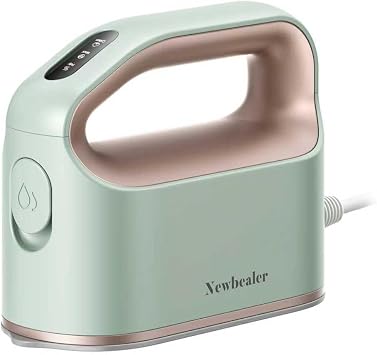 Newbealer Smart Steam Iron for Clothes, Mini Heat Press, 1200W Professional-Grade Turbocharged 3 Steam & 3 Dry Heat Modes, 45s Heat-Up, Auto-Off, Nonstick Soleplate for Home/RV/Hotel (Mint Green)