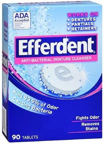 Efferdent Anti Bacterial Denture Cleanser Tablets - 90 Ea, 2 Pack