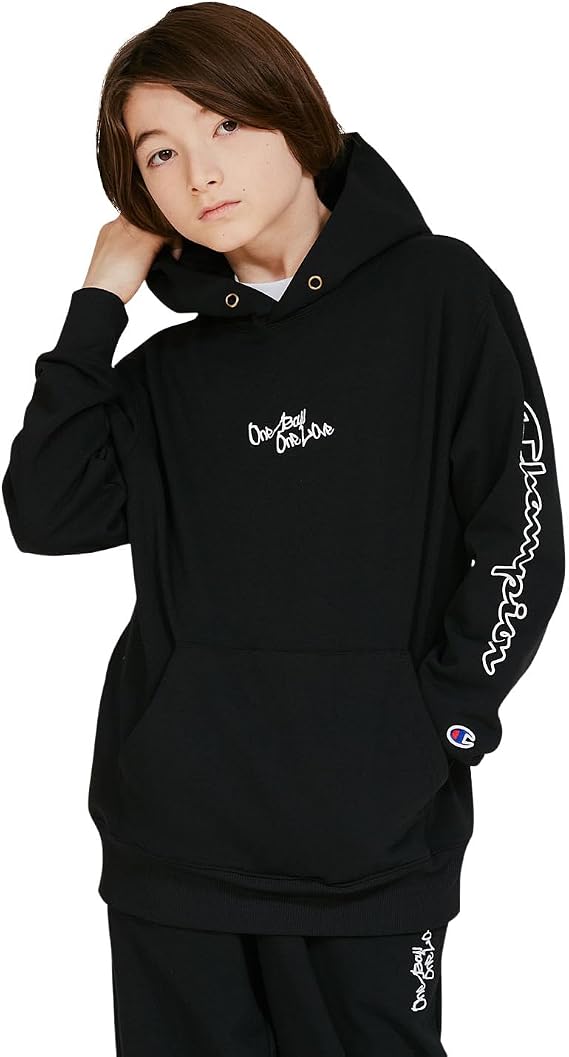 Champion Hood Kids Long Sleeve Fleece Lined Quick Dry Stretch Script Logo Printed Hooded Sweatshirt Tech WeaveR Basketball CK-CB117 Boys
