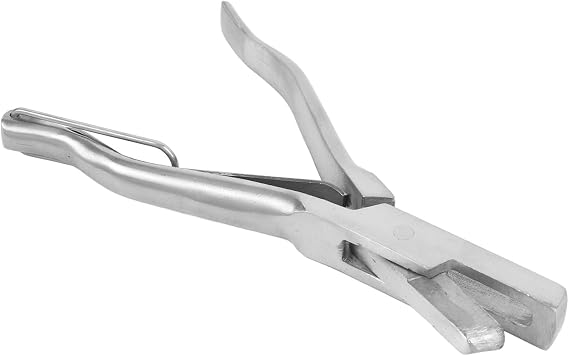 Shape Stainless Steel Livestock Ear Notcher Ear Tag Puncher Ear Tag Applicator Animal Identify Ear Tag Install Tool for Farm Goats Cattle Sheep Livestock Ear Tag Plier U Gardening