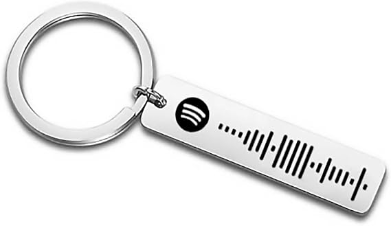 Music Code Keychain, Custom Music scan code, Custom Music Keychain, Song Keychain (Silver)