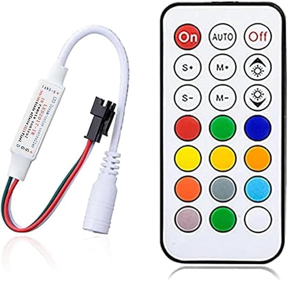 Ruirui Mini DC5-24V 21 Keys 2811RF Remote Control 3-Pin LED Controller for WS2811 WS2812B 2811 2812 LED Strip Light