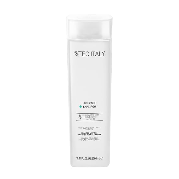 Tec Italy Profondo Deep Cleansing Shampoo for All Hair Types Clarifying Formula Removes Build Up Residue Purifies Scalp Adds Shine Gentle Cleanser Anti Residue Care Daily Use 10.14 fl oz Size Care