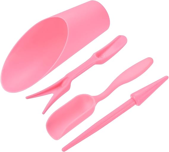 MECCANIXITY Garden Shovel Hand Tools Transplanting Succulent Cultivation Digging Scoops Kits, Pink