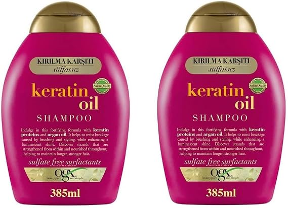 OGX Keratin Yağı İçeren Şampuan, 385 ml, 2'li Paket