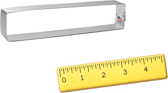 Foose Brand Rectangle Ruler Cookie Cutter - 1.25" X 6" - Made in Troy Missouri USA (Tin Plate Steel)
