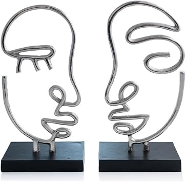 Modern Day Accents 3626 Amar Curvisa Love Sculptures, for Couple, Birthday, Wedding Gifts, Room, Home Decor, 12.5" & 13" H, Set of 2