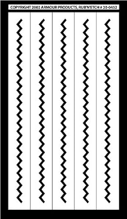 Armour Etch Stencil Rub N Etch Stencil, Zig Zag Border, 5-Inch by 8-Inch
