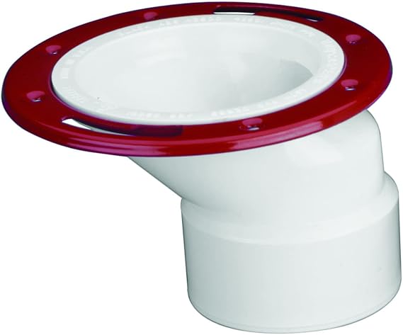 Oatey 43501 PVC Offset Flange with Metal Ring, 3-Inch or 4-Inch